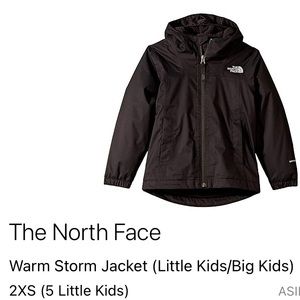 The North Face boys Warm Storm Jacket, black, size 5
